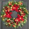 Christmas Wreaths for Front Door- 24 Inch Outdoor Prelit Christmas (Red) 5"D x 24"W x 24"H